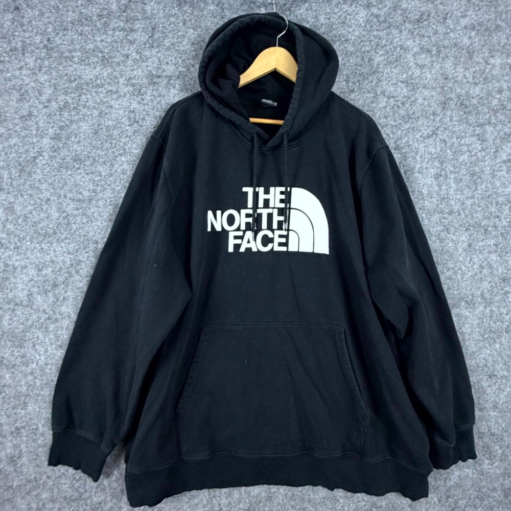 The North Face Hoodie Mens XL Black Graphic Print Long Sleeve Fleece Lined Warm